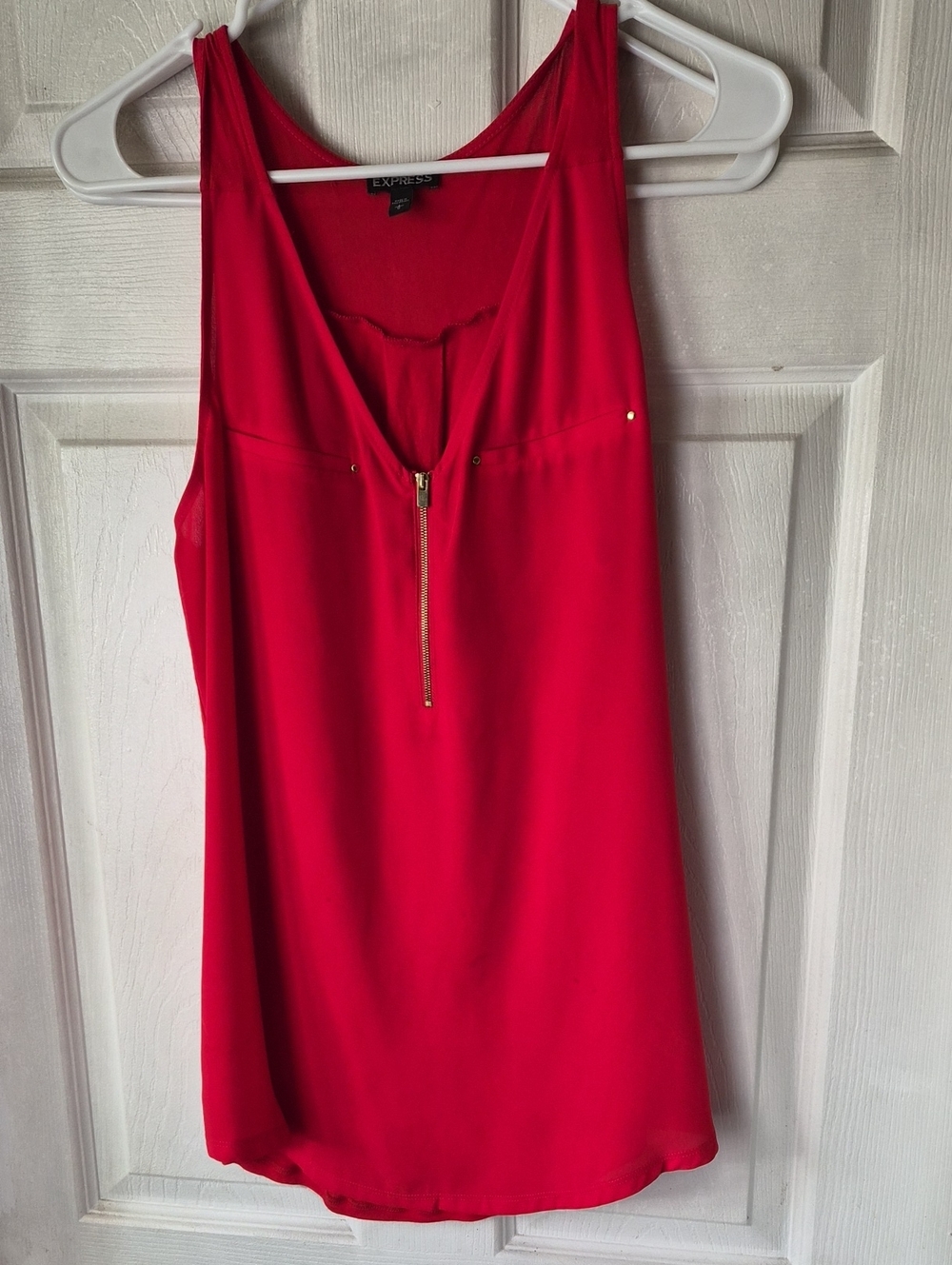 Express Red Sleeveless Zip-Front Top/ Mini Dress